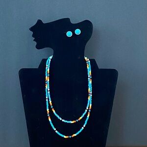 Colorful Beaded Necklace and Earring Set